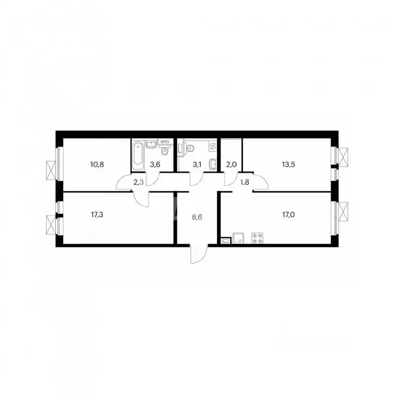 3-к кв. Московская область, Котельники Белая Дача мкр, 25к1 (79.0 м) - Фото 2