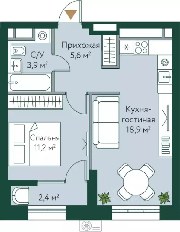 1-к кв. Волгоградская область, Волгоград Новосибирская ул., 74 (42.0 ... - Фото 1
