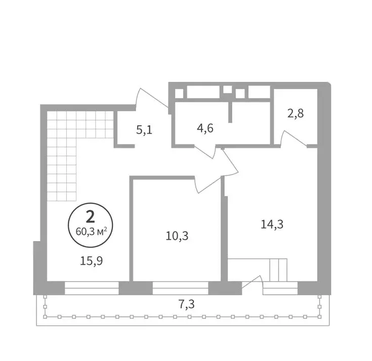 2-комнатная квартира: Екатеринбург, улица Репина, 109 (60.3 м) - Фото 0