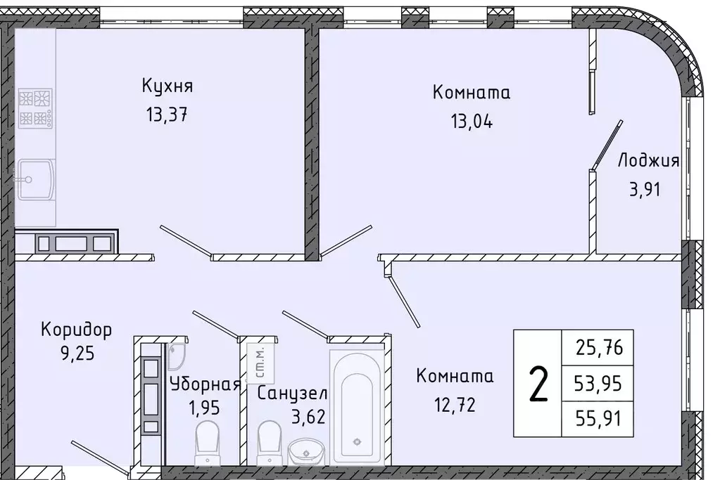 2-к кв. Крым, Алушта городской округ, Партенит пгт  (55.91 м) - Фото 0