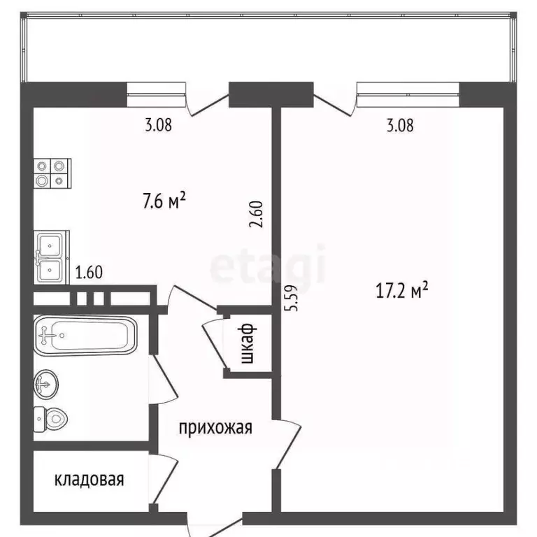 1-к кв. Ярославская область, Рыбинск ул. Черепанова, 3 (33.2 м) - Фото 2