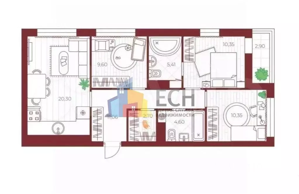 3-к кв. Тульская область, Тула городской округ, пос. Петровский проезд ... - Фото 1