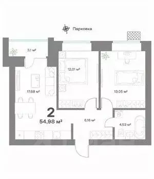 2-к кв. Нижегородская область, Выкса  (54.98 м) - Фото 0