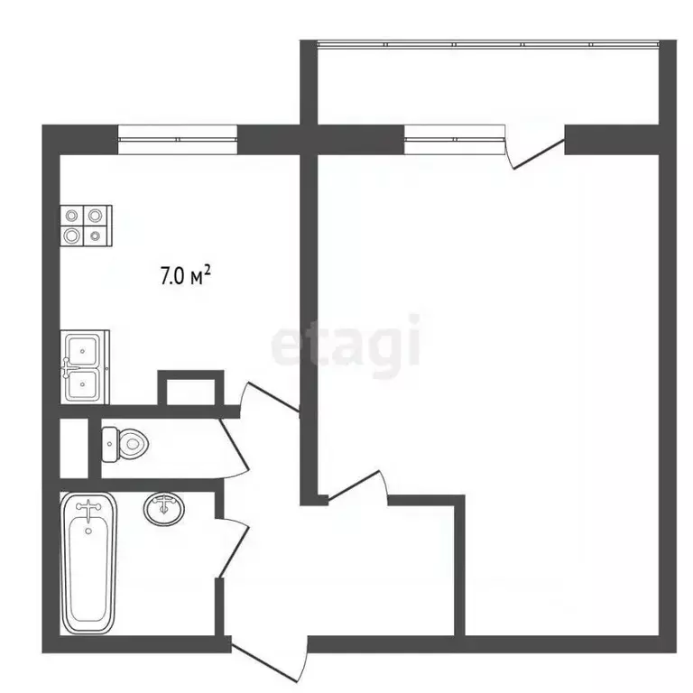 1-к кв. Татарстан, Нижнекамск 35А мкр,  (33.0 м) - Фото 1