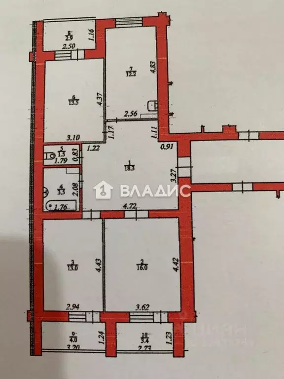 3-к кв. Пензенская область, Пенза ул. Пушанина, 54 (88.0 м) - Фото 2