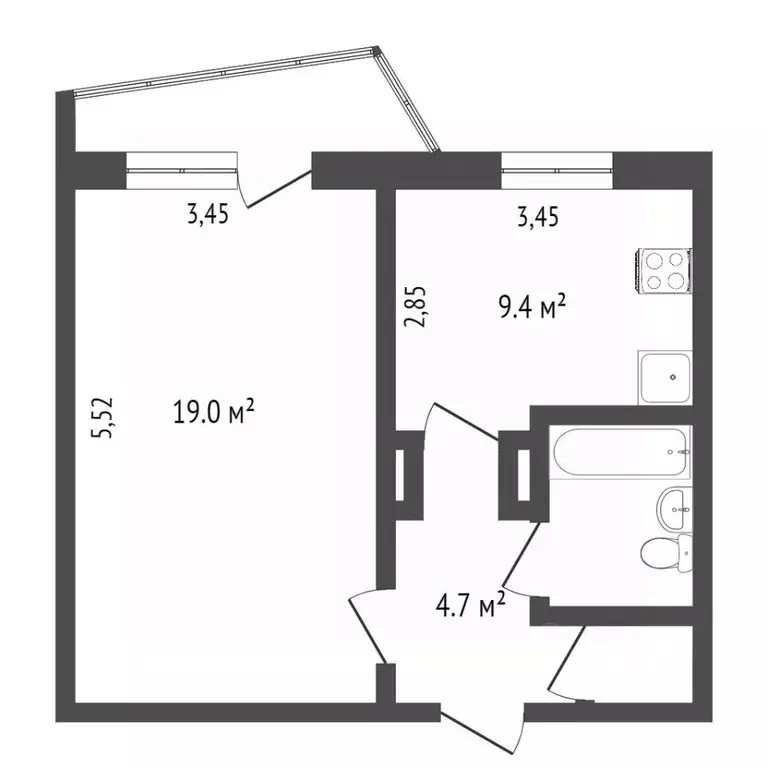 1-к кв. Омская область, Омск просп. Королева, 8 (36.0 м) - Фото 2