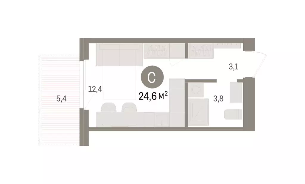 Квартира-студия: Новосибирский район, рабочий посёлок Краснообск, 3-й ... - Фото 1