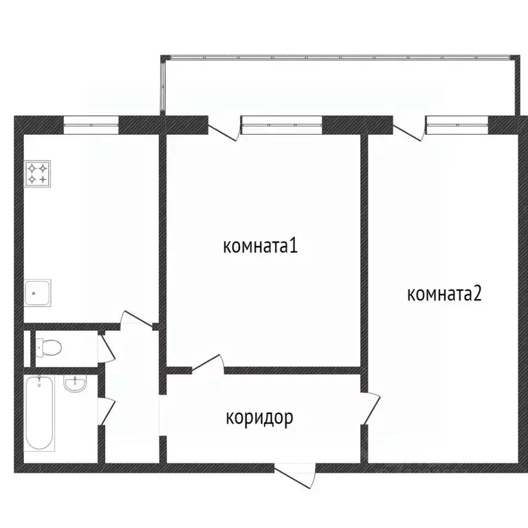 2-к кв. Ханты-Мансийский АО, Сургут ул. Энергетиков, 29 (45.0 м) - Фото 1