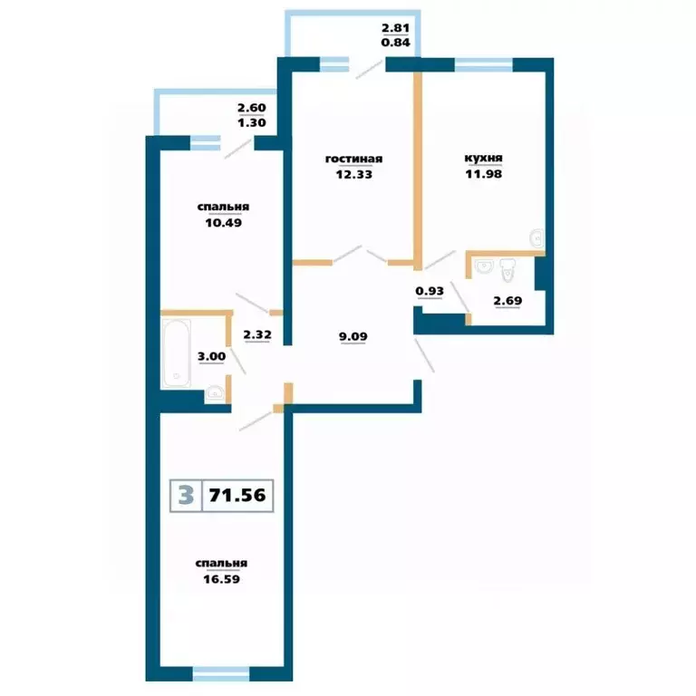 3-к кв. Красноярский край, Красноярск Нанжуль-Солнечный мкр, ... - Фото 1
