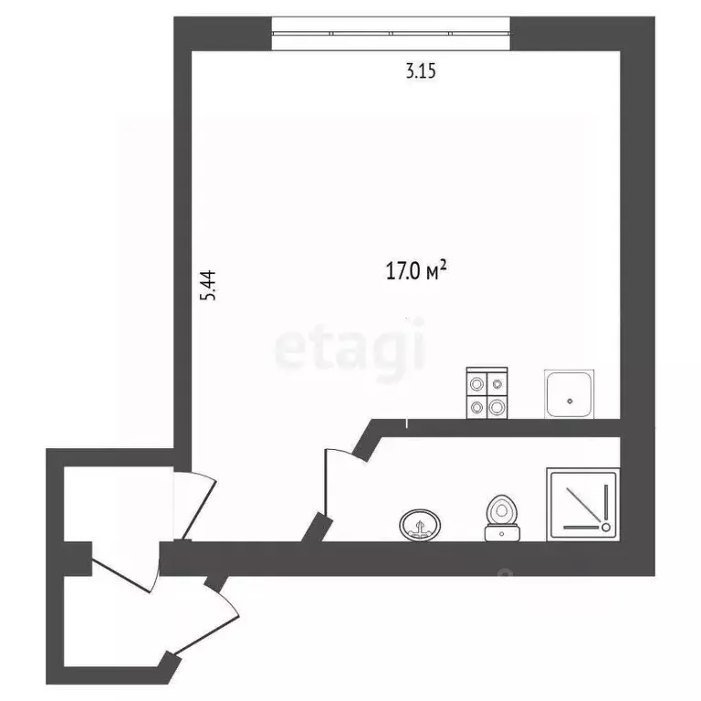 Студия Тюменская область, Тюмень Олимпийская ул., 15 (21.0 м) - Фото 0