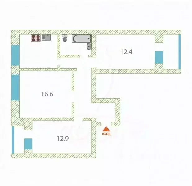 3-к кв. Тюменская область, Тюмень ул. Спорта, 95 (64.9 м) - Фото 1