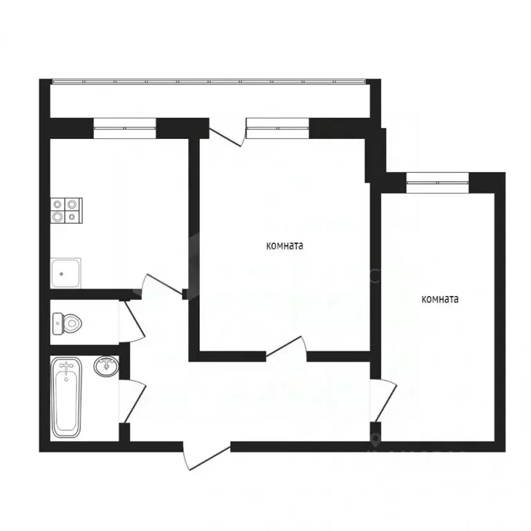 2-к кв. Тюменская область, Тюмень ул. Щербакова, 150 (47.0 м) - Фото 1