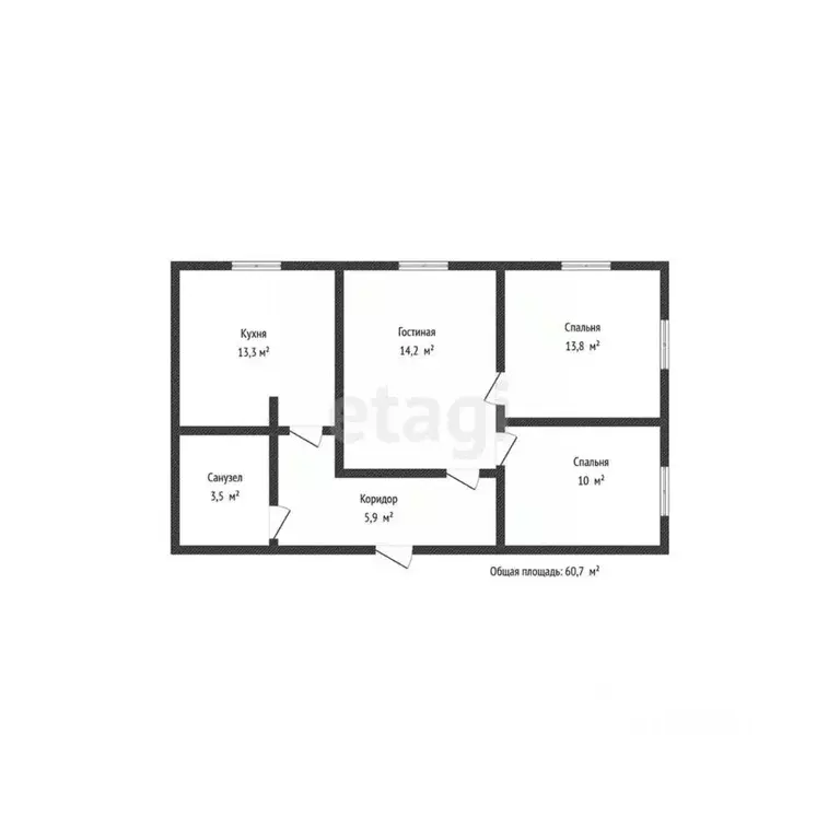 3-к кв. Адыгея, Майкоп Крестьянская ул., 358 (60.7 м) - Фото 2