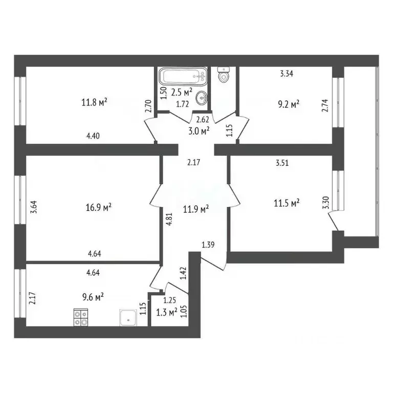 4-к кв. Тамбовская область, Тамбов городской округ, пос. Строитель, ... - Фото 2