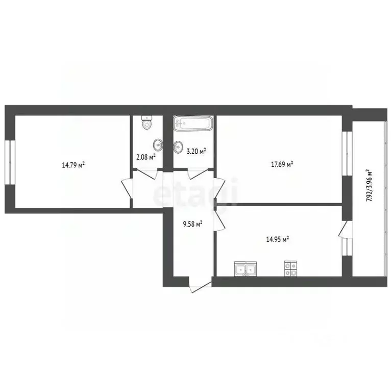 2-к кв. Марий Эл, Йошкар-Ола Пролетарская ул., 31 (70.34 м) - Фото 2