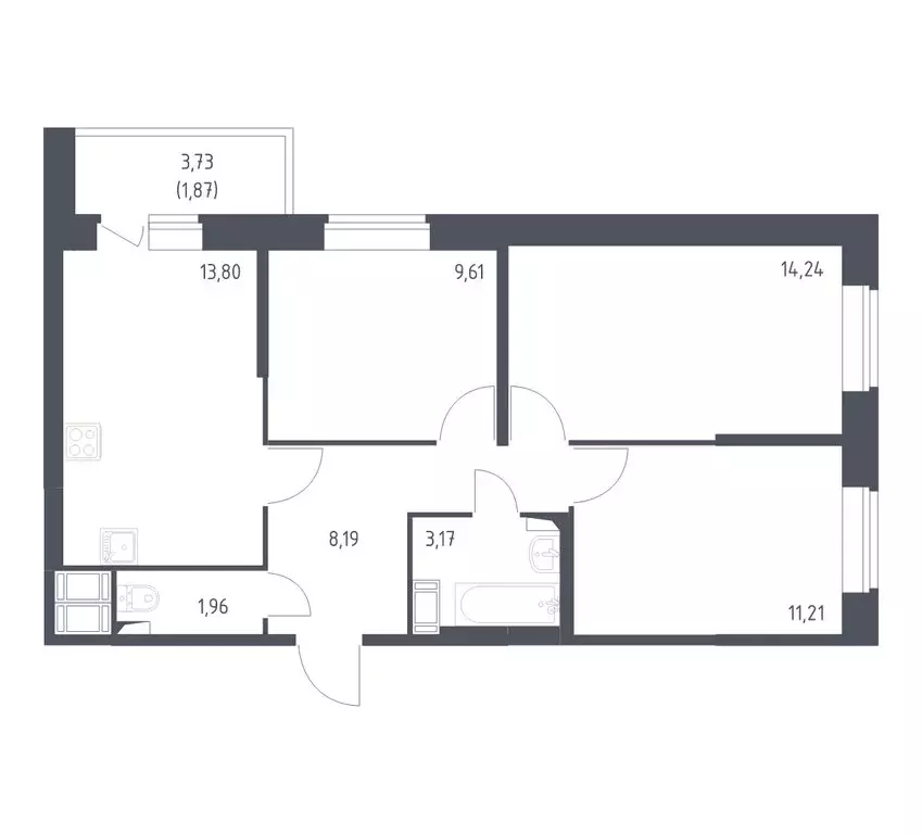 3-комнатная квартира: Колпино, улица Севастьянова, 34к1 (64 м) - Фото 1