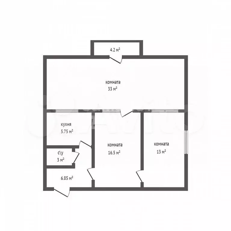 3-к. квартира, 78,1 м, 1/3 эт. - Фото 0