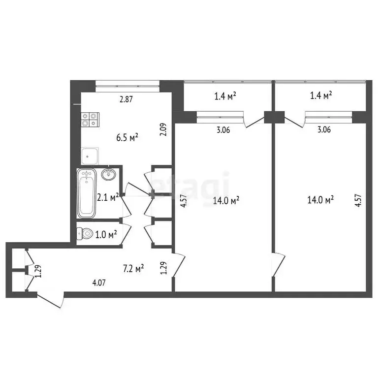 1-комнатная квартира: Саранск, проспект 70 лет Октября, 76 (46.7 м) - Фото 1