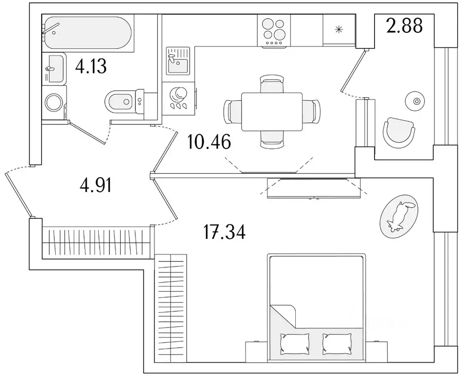 1-к кв. Санкт-Петербург Аурум жилой комплекс (38.28 м) - Фото 1