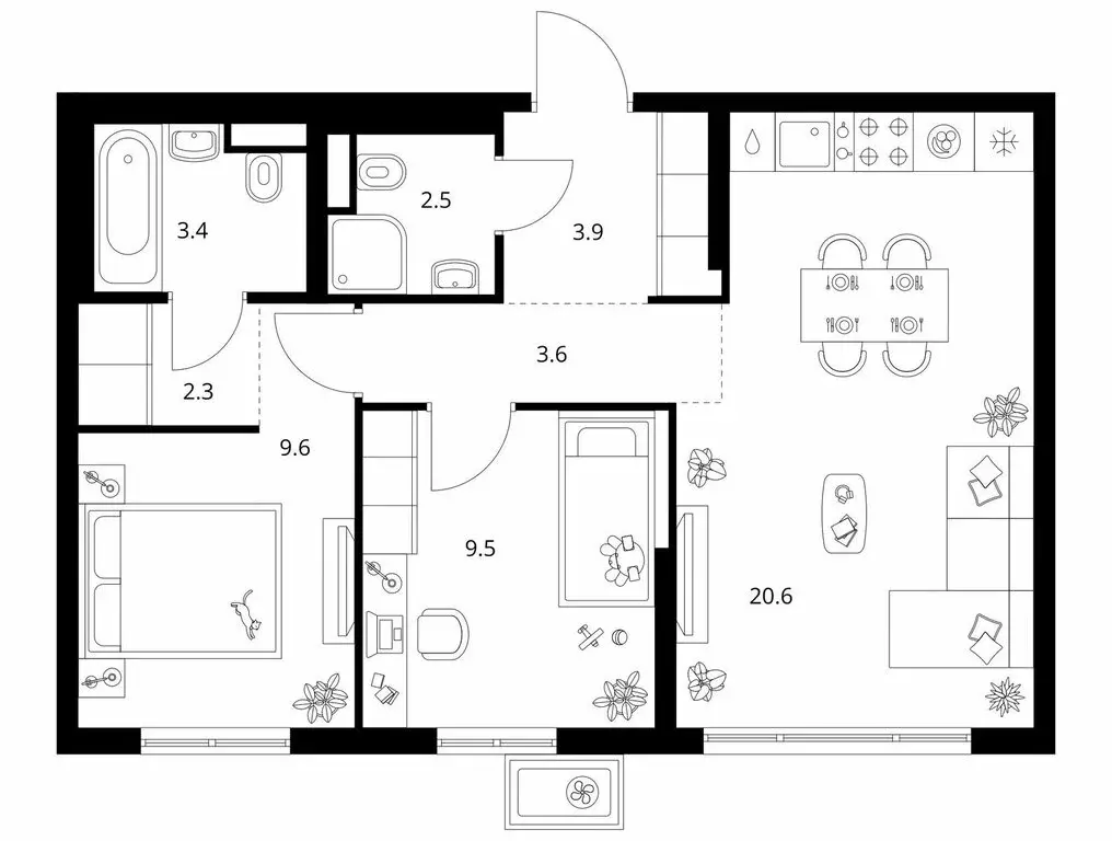 2-комнатная квартира: Москва, жилой комплекс Кавказский Бульвар 51, ... - Фото 1