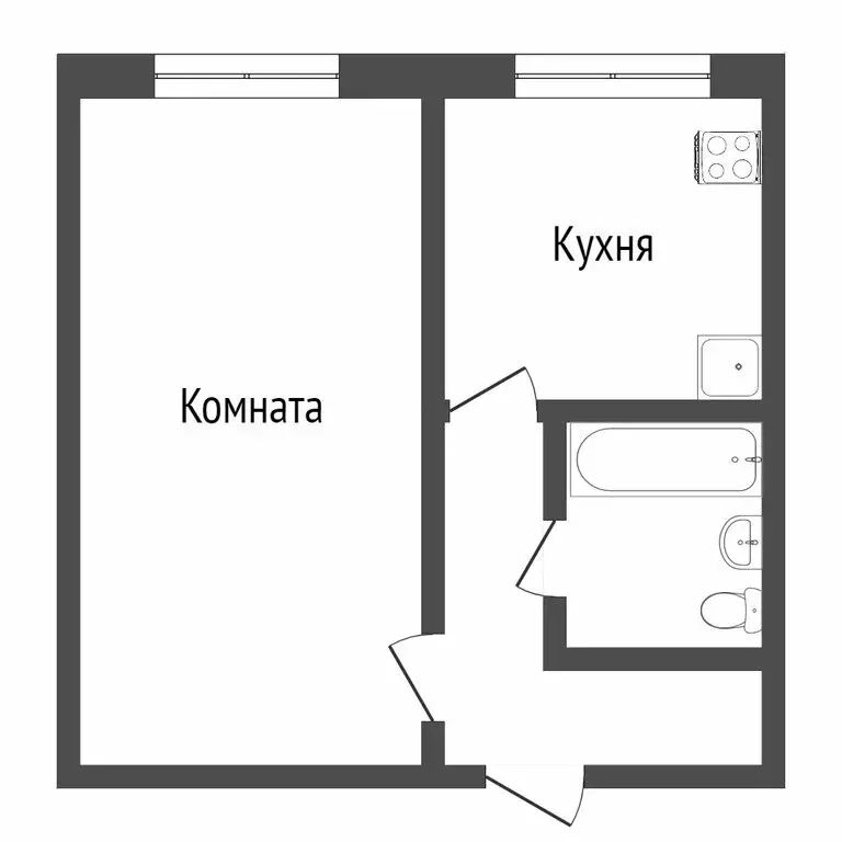 1-комнатная квартира: Омск, улица Талалихина, 22 (30 м) - Фото 1