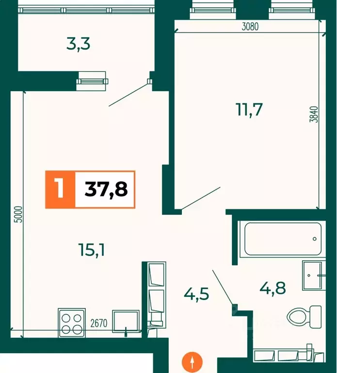 1-к кв. Свердловская область, Екатеринбург ВИЗ жилрайон, Квартал ... - Фото 1