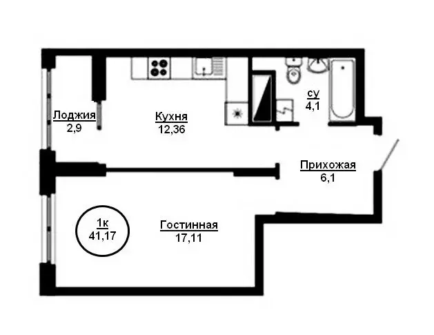 1-комнатная квартира: Пенза, Ладожская улица, 9 (41.2 м) - Фото 0