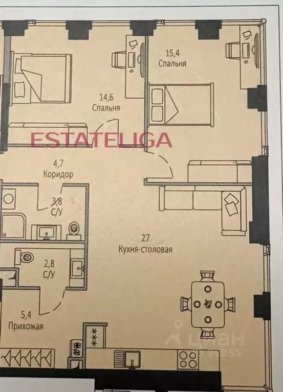 3-к кв. Москва Севастопольский просп., 22А (97.0 м) - Фото 2