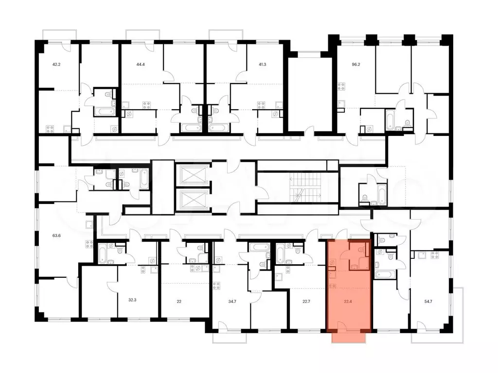 Квартира-студия, 22,4 м, 4/15 эт. - Фото 1