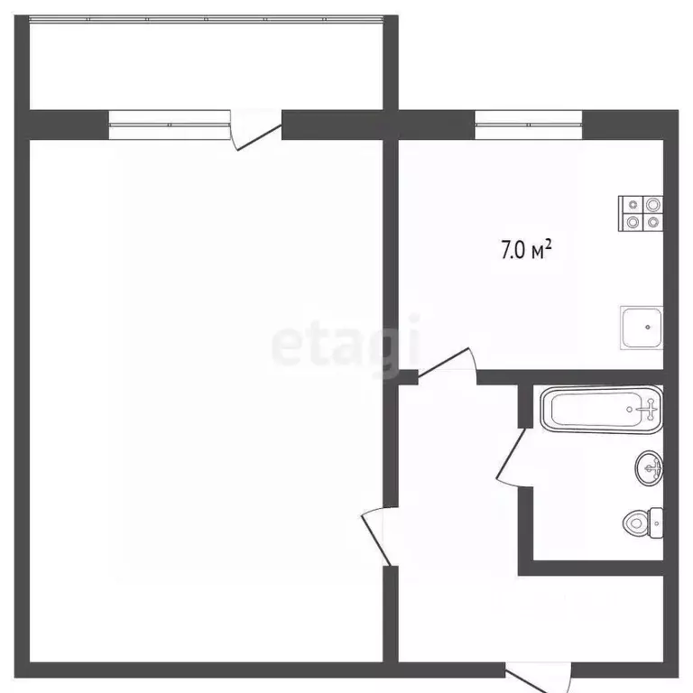 1-к кв. Самарская область, Самара пос. Мехзавод, 5-й кв-л, 5 (30.0 м) - Фото 1