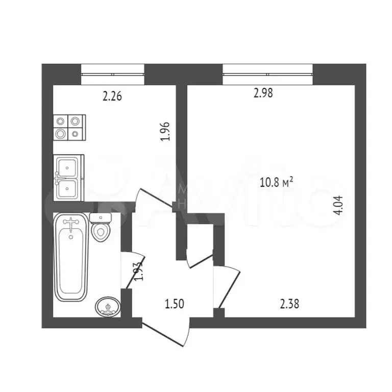 1-к. квартира, 35 м, 4/5 эт. - Фото 0