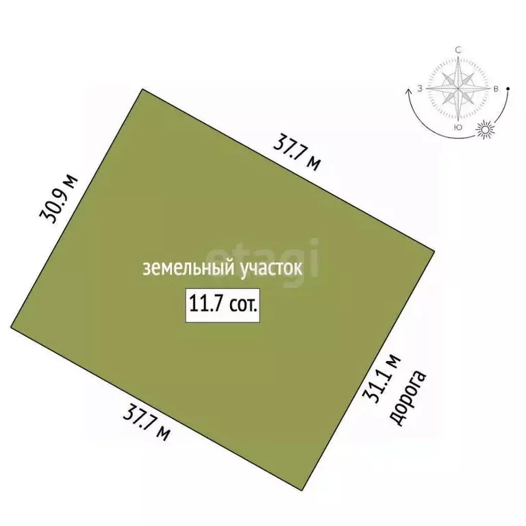 Участок в Крым, Симферопольский район, Трудовское с/пос, Мартовский ... - Фото 2