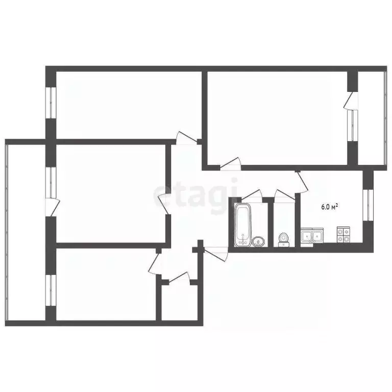 4-к кв. Ярославская область, Ярославль ул. Панина, 22 (79.6 м) - Фото 2