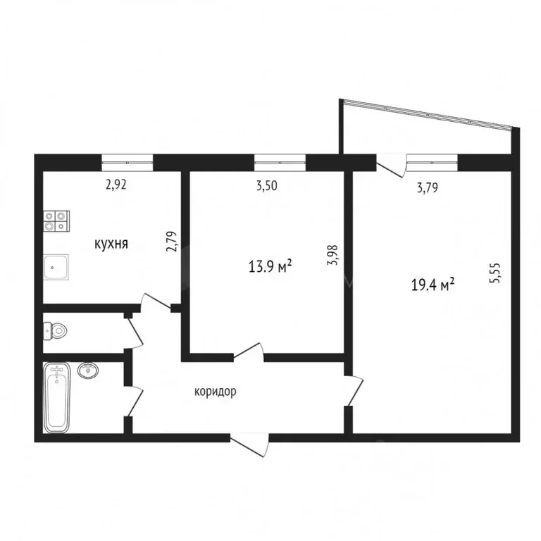 2-к кв. Тюменская область, Тюмень ул. Мельникайте, 136 (53.5 м) - Фото 2