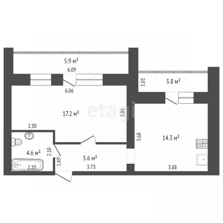 1-к кв. Самарская область, Самара Белорусская ул., 20 (40.6 м) - Фото 1