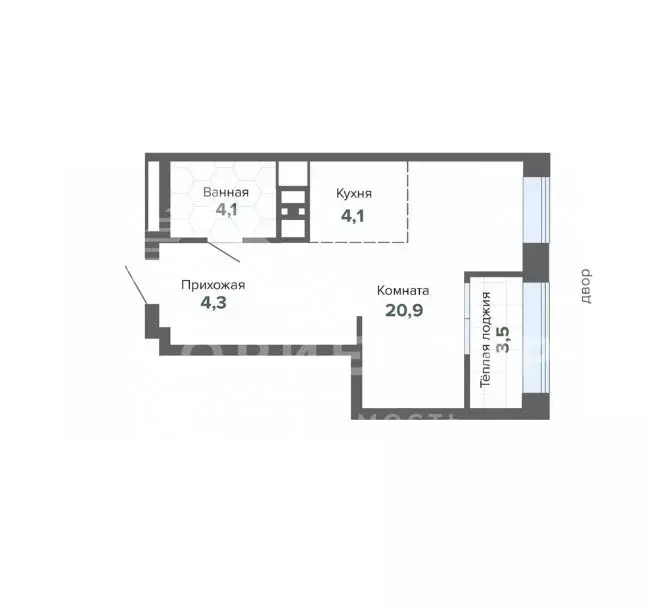 Студия Свердловская область, Екатеринбург ул. Шаумяна, 30 (36.4 м) - Фото 2