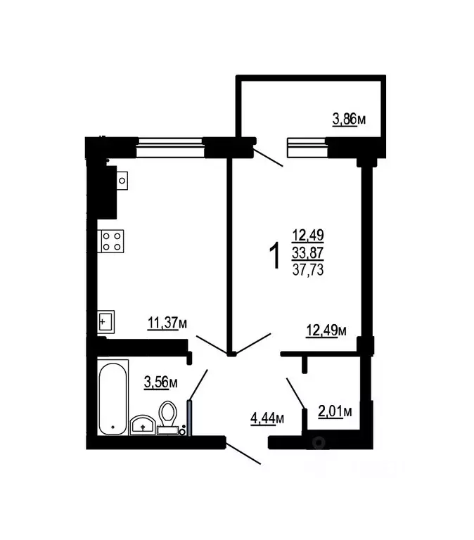 1-к кв. Волгоградская область, Волгоград пос. Ангарский, ул. Бурейская ... - Фото 1