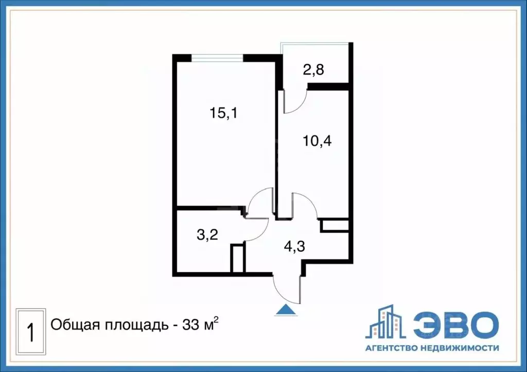 1-к кв. Санкт-Петербург Комендантский просп., 60к3 (33.0 м) - Фото 2