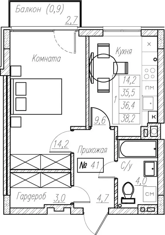 1-к кв. Калининградская область, Пионерский  (36.4 м) - Фото 1