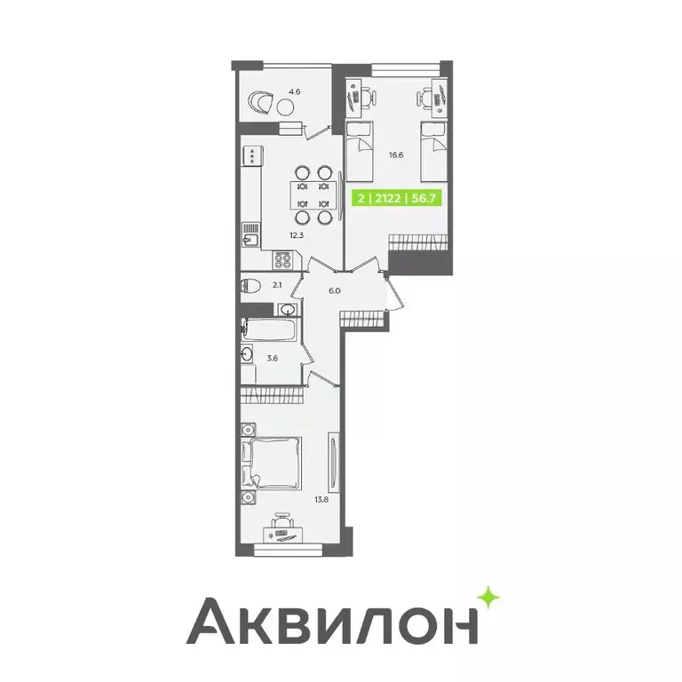 2-к кв. Санкт-Петербург Планерная ул., 87к1 (56.7 м) - Фото 0