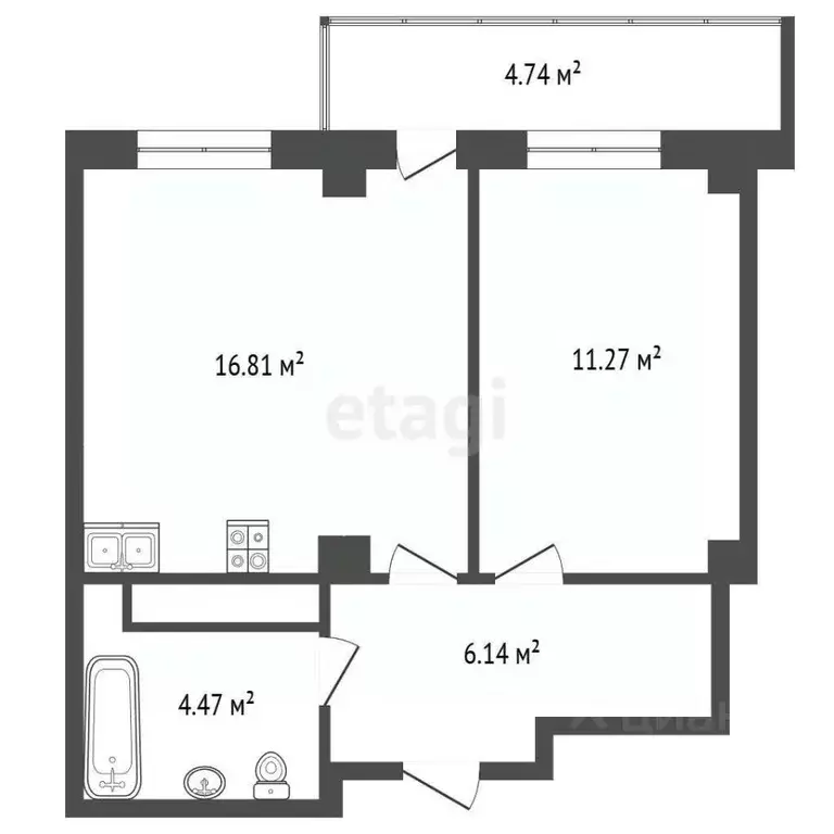 1-к кв. Тюменская область, Тюменский муниципальный округ, д. Патрушева ... - Фото 1