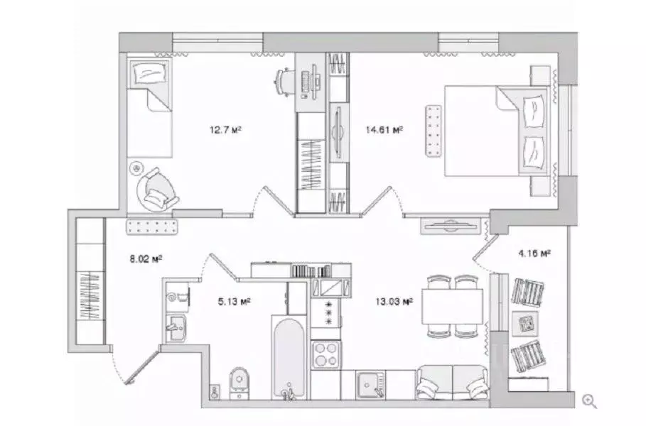 2-к кв. Санкт-Петербург Белоостровская ул., 10к2 (53.49 м) - Фото 1