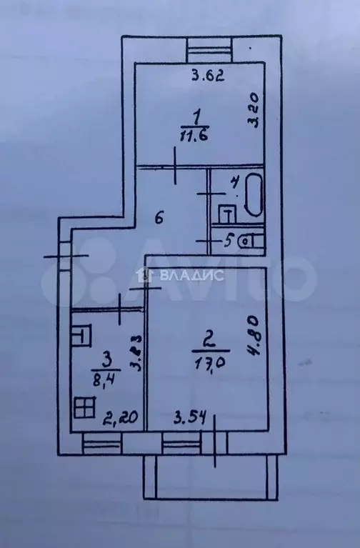 2-к. квартира, 49,9 м, 5/5 эт. - Фото 0