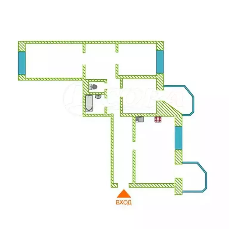 3-комнатная квартира: Тюмень, улица Муравленко, 9 (75.5 м) - Фото 2
