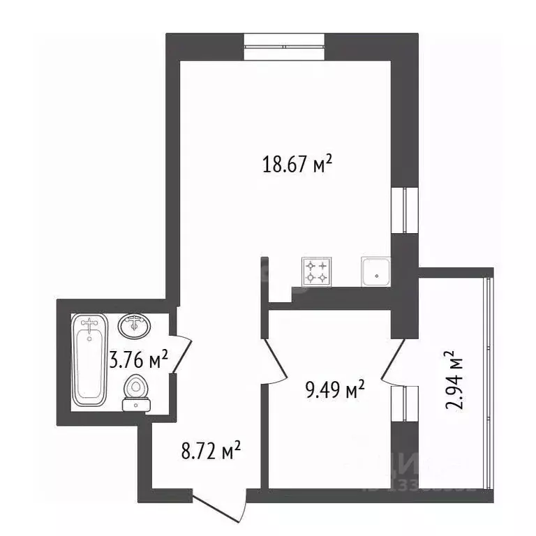 2-к кв. Красноярский край, Красноярск Аэровокзальная ул., 19Е (41.2 м) - Фото 2