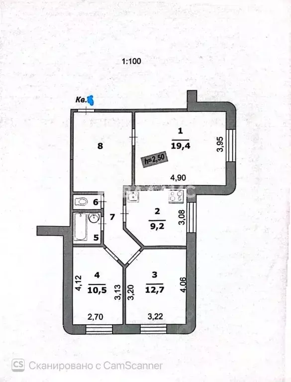 3-к кв. Белгородская область, Белгород просп. Ватутина, 13б (72.5 м) - Фото 2