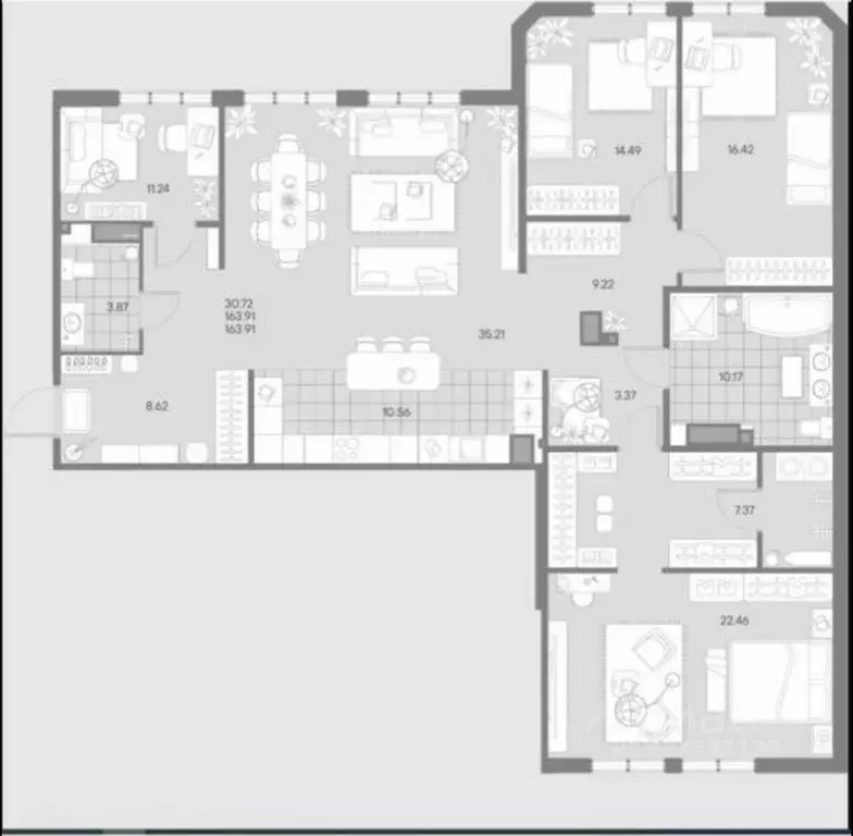 Свободной планировки кв. Санкт-Петербург 12-я Васильевского острова ... - Фото 1