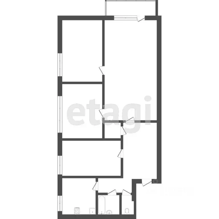 4-к кв. Ростовская область, Ростов-на-Дону Казахская ул., 1а (60.0 м) - Фото 1