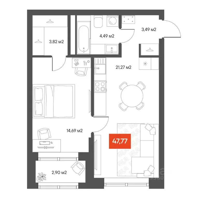 1-к кв. Новосибирская область, Новосибирск Академгородок мкр, ул. ... - Фото 1