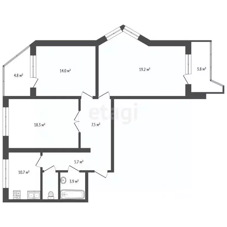 3-к кв. Московская область, Балашиха Железнодорожный мкр, ул. ... - Фото 2